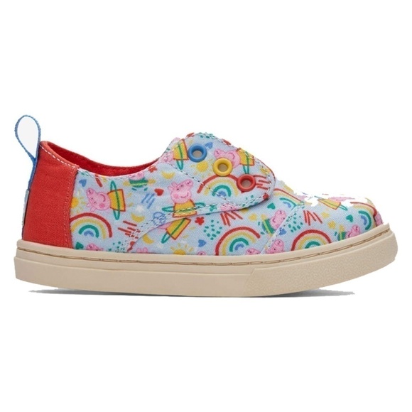TOMS Hasbro Pipa Pig Cordones Cupsole Sky Blue Peppa Pig & George Shoes Sneakers - Picture 2 of 8